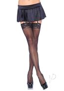 Leg Avenue Sheer Nylon Thigh High With Lace Top - Plus Size...